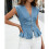 Lightweight Summer Jeans Camisole Ladies Backless-light blue L 6