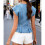 Lightweight Summer Jeans Camisole Ladies Backless-light blue L 7