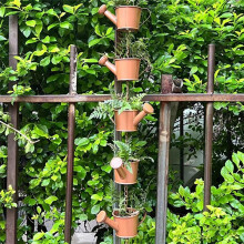 Chaîne de Pluie en Métal, Bouilloire Suspendue, Collecteur de Pluie Décoratif pour Maison, Jardin, Gouttière, Toit, Pot de Fleur, Chaîne de Pluie