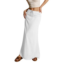 Women's color drawstring elastic waist multi-color-White XL