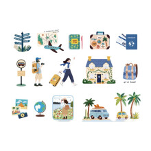 30 Blatt Cartoon-Journaling-Aufkleber für Scrapbooking,-B