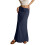 Women's color drawstring elastic waist multi-color-Navy blue M 1