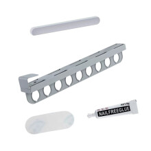 Pull Out Garment Holder Designed For Limited Living-Light Grey