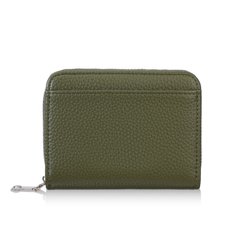 Modern PU Leather Card Holder With Zip Pocket And-Green