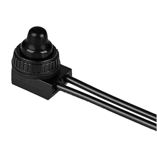 Dustproof LED Lighting Push Button Switches Plastic Shell-Black