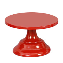 Metal Iron Cake Stand Round Pedestal Dessert Holder Cupcake Display Rack Bakeware for Birthday Wedding Party (Red S)