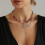 Collier de perles élégant en forme de cœur noir et rouge, avec 2