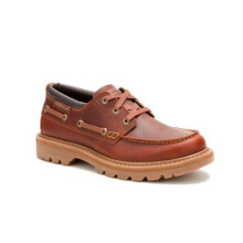 (, ) Caterpillar Colorado Boat Lo Leather Men's Dark Russet Lace-Up Shoes