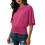 Women Spring Neck Short Sleeve Bottom T Shirts Basic-rose red S 1