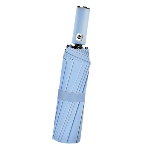 Auto Open Close Umbrella Black Coated Sun Protections-Sky Blue