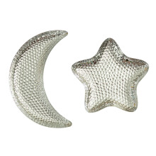 Ramadans Serving Tray Moon Star Candy Plate Dishes Eid-Sliver L
