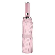 LED Flashlight Umbrella Automatic Black Coating Wind-Pink