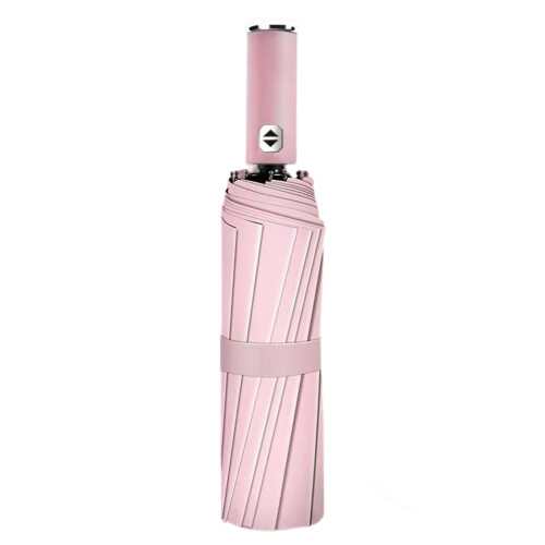 LED Flashlight Umbrella Automatic Black Coating Wind-Pink