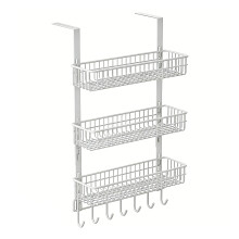 Effective Refrigerator Side Shelf System With 3 Layers-White
