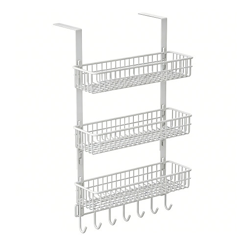 Effective Refrigerator Side Shelf System With 3 Layers-White