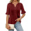 Comfortable Polyester Women's Top Three Quarter-dep red M 1