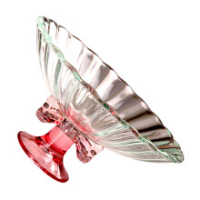 Elegant French Crystal Glass Fruit Bowl With Bowknot-green pink
