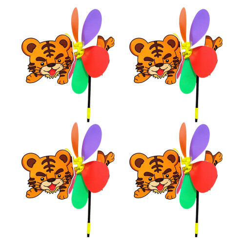 4er-Pack schöne Windspiele mit Tiermotiven, bunte Windmühlen,-02