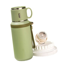 Unieke thermische fles met brede mond en-Lichtgroen