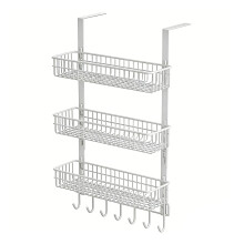 Sturdy 3 Level Refrigerator Mount Storage Unit In Black-White