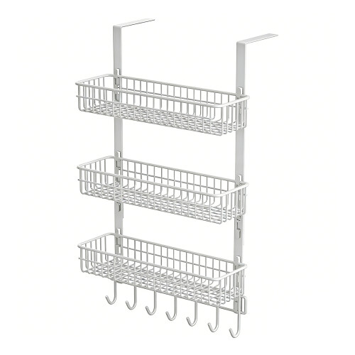 Sturdy 3 Level Refrigerator Mount Storage Unit In Black-White