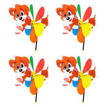 4pack Animal Windmills Colorful Outdoor Garden Decoration-06