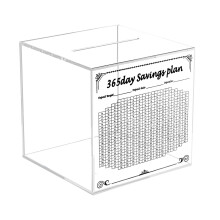 Durchsichtige Spardosen aus Acryl mit Sparplan zur einfachen