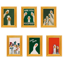 6Pcs Creative Animal Art Print Fridge-MZCT507 big white go
