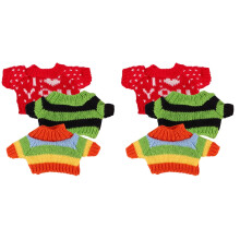 6Pcs Reusable Doll Sweaters Cute Bear Doll Dress-Up