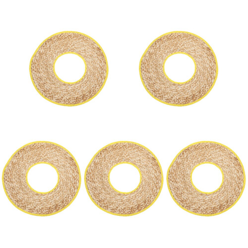 5Pcs Hard Hat Accessories Straw Sun Shade Beige Full Brim Visor