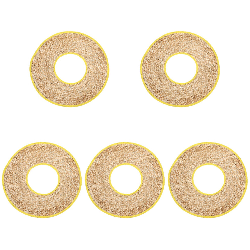 5Pcs Hard Hat Accessories Straw Sun Shade Beige Full Brim Visor 3751012581304