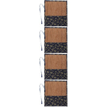4Pcs Blue Brush Pen Roll Wrap Bamboo Fabric Art Supplies Pencil Holder