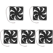 5St Zwarte 120Mm Koelventilator 12V Brushless Computer Radiator