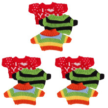 9Pcs Cozy Woolen Doll Clothes Reusable Bear Costume for Girls Dolls