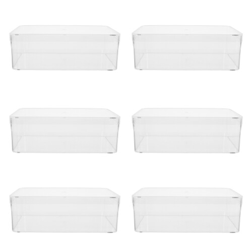 6Pcs Plastic Clear Dessert Holders for Tiramisu Cake Mousse with Lids