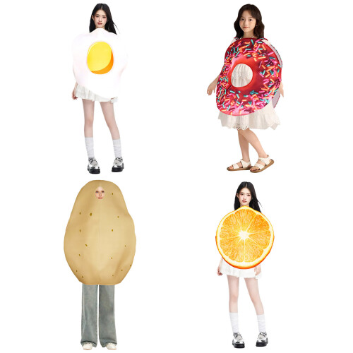 Omelett/Kartoffel/Donuts Kostüm Gemüse Outfit Essen-Orangen 2