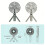 Handheld Fan With Base Support And LCD Display Perfect-Khaki 5