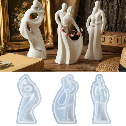 Hugging Couple Statue Silicone Molds for Making Candle Soap-4 2