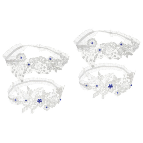2Sets Trouwbloem Kousenbanden Elastisch En Chic Bruid 2