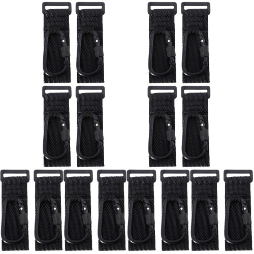 16Pcs Non-Slip Stroller Hooks Black Nursery Bag Holders for Pushchairs 2