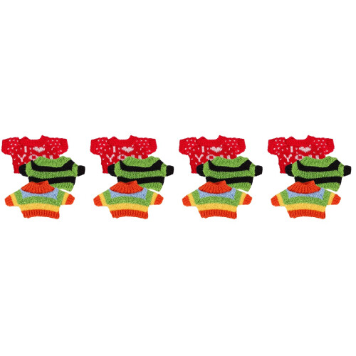12Pcs Delicate Woolen Reusable Doll Clothes Bear Dress Set 2
