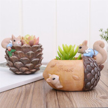 Squirrel Nut Garden Resin Flower Pot Desktop Gardening Succulent Potted Green Plant Decoration Acorns