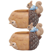 Squirrel Nut Garden Resin Flower Pot Desktop Gardening Succulent Potted Green Plant Decoration Acorns