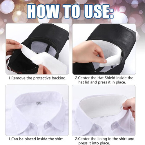 100 Pcs Hat Sweat Liner  Absorbent Sweat Pad Odor Soft Hat Sweat Protector Disposable Hard Hat Sweatband 2