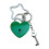 Cute Oversized Heart Keychain With Star Attachment For-Green 1