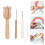 4 Prongs Wood Knitting Fork with Curved Tip Knitting Hook Large 2