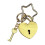 Cute Oversized Heart Keychain With Star Attachment For-Gold 1