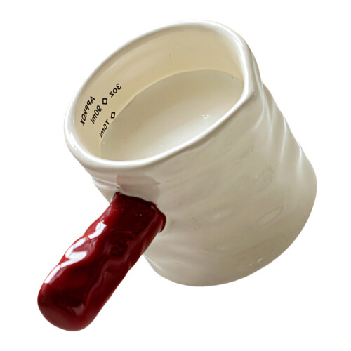 Modern Ceramic Creamer Container With Easy To Read-Red