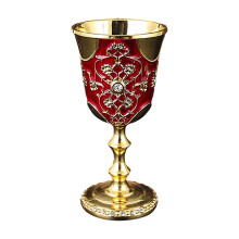 Wijnglazen bekers Metalen shotglas Prachtig kristallen-goudrood