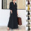 Comfortable Polyester Hijab Friendly Long Robe Long-Black L 3